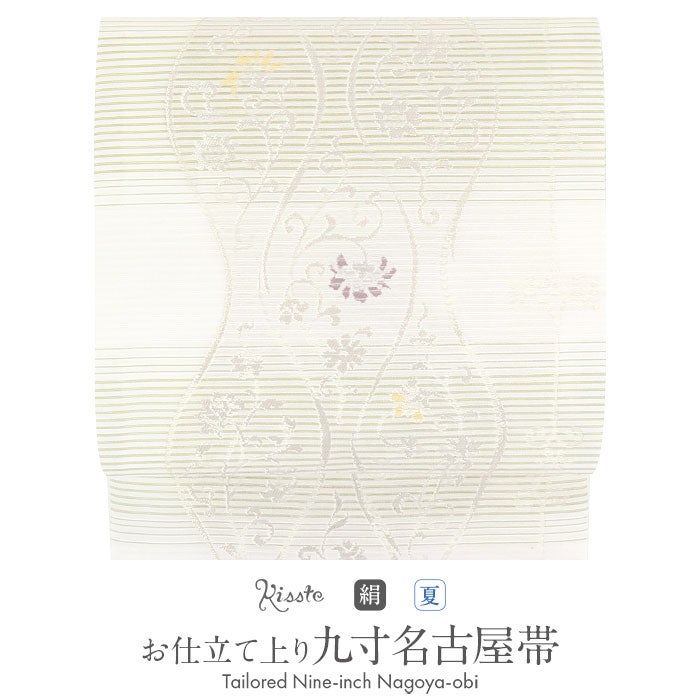 夏帯 名古屋帯 絽 華柄 水彩画 手描き 花柄 NO-1472 夏帯 名古屋帯 絽 華柄 水彩画 手描き 花柄 NO-1472 【公式通販】
