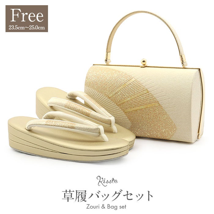 草履バッグセット 留袖用 訪問着用 草履バッグ 螺鈿細工 フリー L