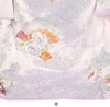 お宮参り着物女の子絹100%正絹初着掛け着産着モダン白藤色ホワイト牡丹鞠花扇桜百合吉祥花友禅経済産業大臣指定伝統的工芸品ラメ刺繍ラインストーンビジュー銀彩箔使い新品販売購入きもの祝い着のしめ初着祝着一つ身服装赤ちゃんベビー