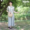 浴衣バッグかごバッグカゴバッグハンドバッグ洋服ゆかた兼用浴衣で持つバッグ浴衣で持つカバン浴衣でも使える着物レディース単品春夏白茶緑選べる3色丸型シェル型ラタンストロー軽い軽量自立底鋲付きマグネットボタンマチ布付きおしゃれ