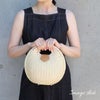 浴衣バッグかごバッグカゴバッグハンドバッグ洋服ゆかた兼用浴衣で持つバッグ浴衣で持つカバン浴衣でも使える着物レディース単品春夏白茶緑選べる3色丸型シェル型ラタンストロー軽い軽量自立底鋲付きマグネットボタンマチ布付きおしゃれ