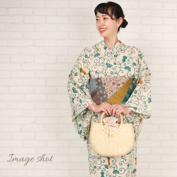 浴衣バッグトートかごバッグカゴバッグ洋服ゆかた兼用浴衣で持つバッグ浴衣で持つカバン浴衣でも使える着物レディース単品春夏ナチュラルベージュ2タイプヒヤシンス天然素材ベトナム製軽い軽量2WAYキステオリジナル巾着付きおしゃれ
