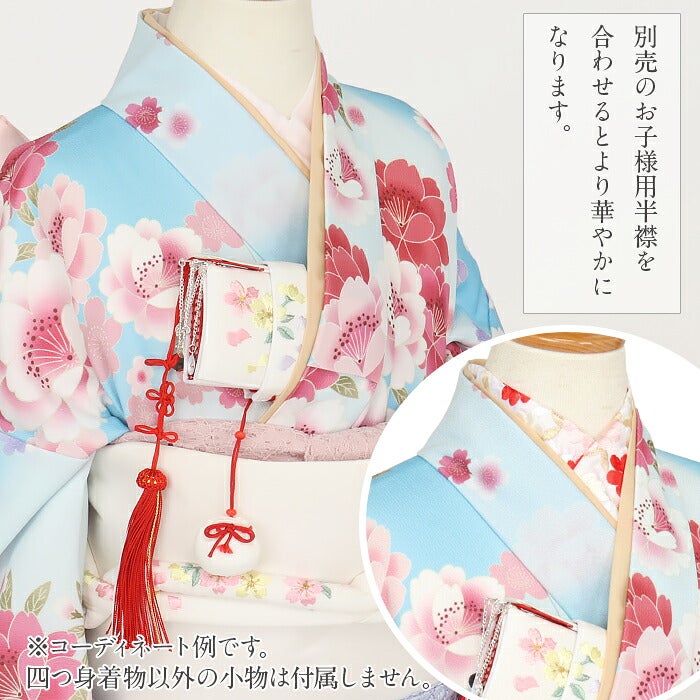 豪華♡美品♡小町　七五三　女の子　3歳　10点セット　ピンク　水色 七五三 着物 7歳 京都みさやま 四つ身 3点セット 長襦袢 重ね衿 水色