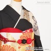 帯締め帯揚げセット振袖2点セット成人式帯締め帯揚げセット振袖用赤黒レッドブラック正絹ちりめん麻の葉雪輪椿刺繍菊花飾り丸組卒業袴振り袖ママ振おしゃれはたち結婚式帯〆帯じめ帯あげおびあげ絹お洒落コーデ済み迷わない
